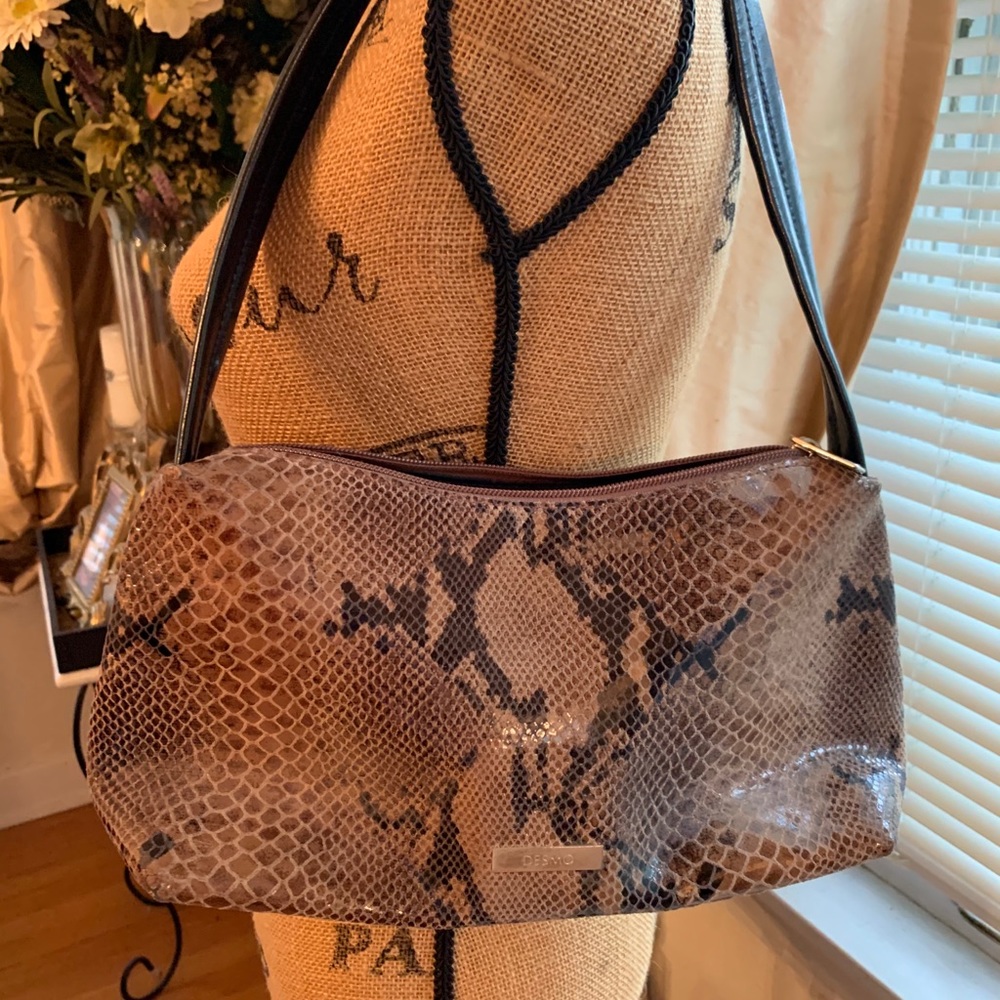 Desmo Leather Handbag (Python Print) - image 3